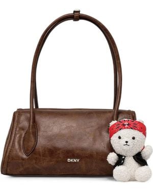 DKNY Amelie Bear-Charm Tote Bag - Brown