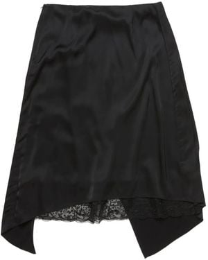 Acne Studios Gonna Midi Con Ruches - Nero