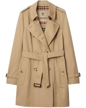 Burberry Belted Double-Breasted Trench Coat - Natural