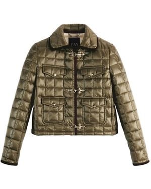 Fay Gesteppte Cropped-Jacke - Grün