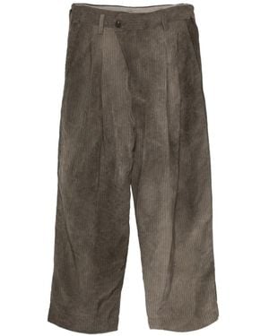 Ziggy Chen Pinstripe Pleated Trousers - Grey