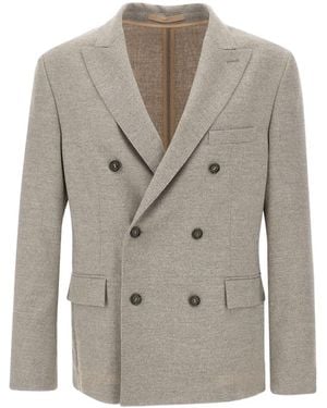 Paolo Pecora Blazer Met Dubbele Rij Knopen - Grijs