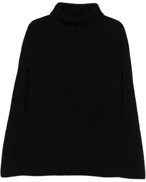 Jil Sander タートルネック ケープ - ブラック