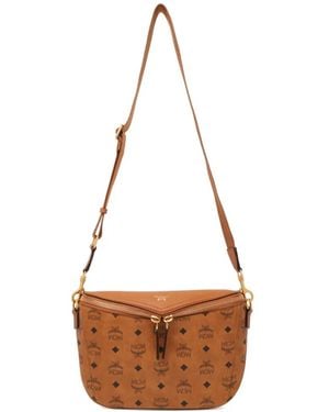 MCM Patterned Crossbody Bag - White