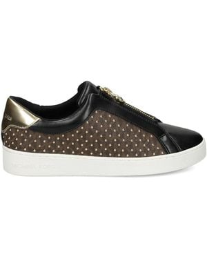 MICHAEL Michael Kors Keaton Zipped Studded Trainers - Black