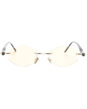 Kuboraum Maske P60 Geometric-Frame Sunglasses - Natural