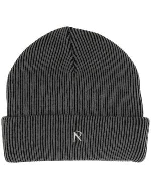 Represent Ribbed Logo-Plaque Beanie Hat - Noir