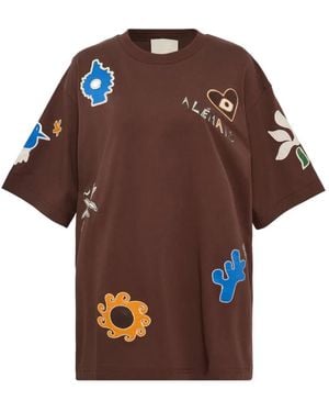 ALÉMAIS Sirocco Embroidered T-Shirt - Brown