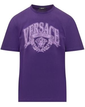 Versace T-Shirt Mit Medusa-Logo - Lila