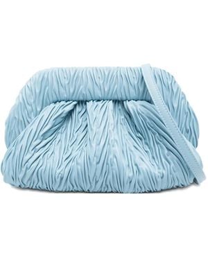 THEMOIRÈ Medium Bios Pleated Clutch Bag - Blue