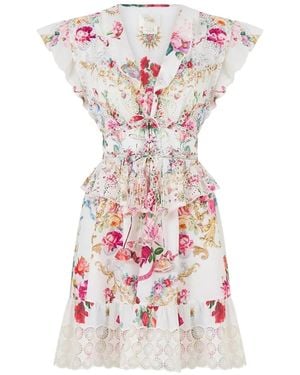 CAMILLA Floral-Print Ruffled Dress - White
