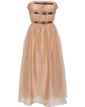 Cynthia Rowley Buckle Up Silk Dress - Natural