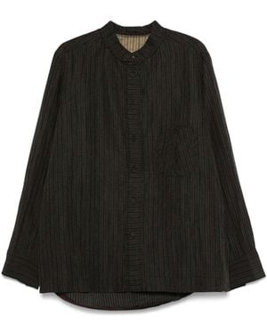 Ziggy Chen Striped Shirt - Black