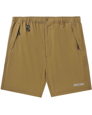 Izzue Mid-Rise Straight-Leg Shorts - Green