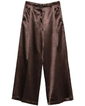 Alysi Belt-Loop Pocket Palazzo Trousers - Brown