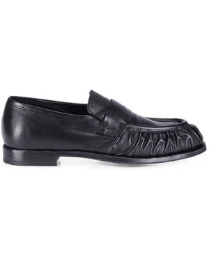 Officine Creative Solitude 107 Gathered Leather Loafers - White