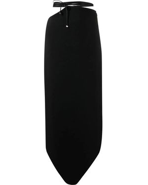 V:PM ATELIER Swirl Asymmetric Midi Skirt - Black