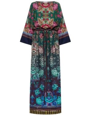 Pierre Louis Mascia Belted Floral-Print Maxi Dress - Blue