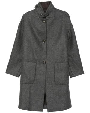 19.61 MILANO Abrigo Con Botones Y Cuello Alzado - Gris