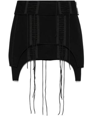 Helmut Lang Lace-Up Mini Skirt - Black