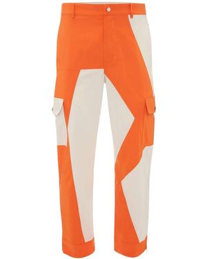JW Anderson Pantalon Droit À Design Colour Block - Orange