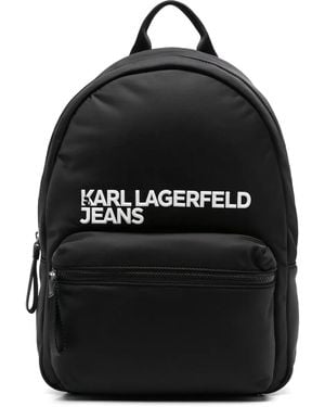 Karl Lagerfeld Mochila con logo en relieve - Negro