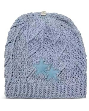 Chrome Hearts Star-Patch Beanie Hat - Blue