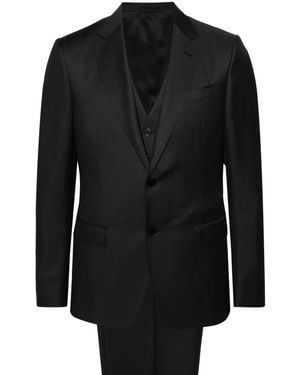 ZEGNA Costume À Simple Boutonnage - Noir