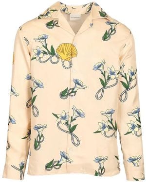 Drole de Monsieur Floral Seashell Silk Shirt - Natural