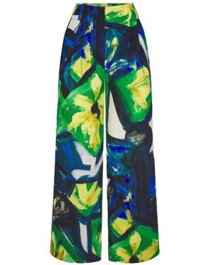 Simon Miller Bloo Abstract Floral-Print Pants - Green