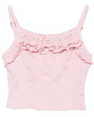 ShuShu/Tong Ruffled Lace-Trim Top - Pink
