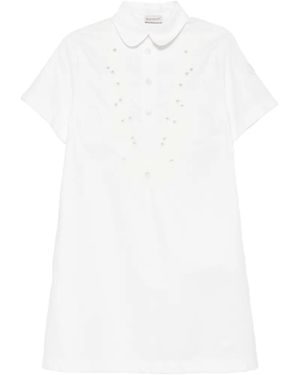 Moncler Embroidery Shirt Mini Dress - White