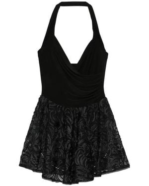 Norma Kamali Mini Cayla Flared Dress - Black