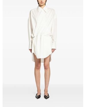 Petar Petrov Cross-Over Mini Shirt Dress - White