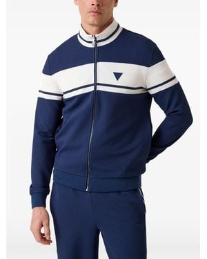 Guess Spiros Paneled Zip-Up Jacket - Blue