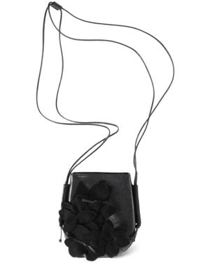 Hereu Floral-Embellished Leather Shoulder Bag - White