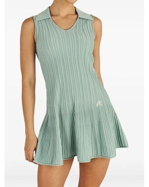 Malbon Golf Selena Ribbed Pleated Mini Dress - Green