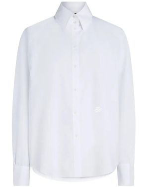 KARL LAGERFELD Volume-Sleeve Poplin Shirt - White