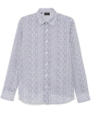 Brioni プリント シャツ - ブルー