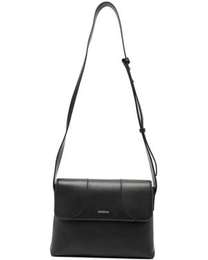 Emporio Armani Logo-Plaque Leather Shoulder Bag - White
