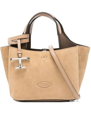 Tod's Shopper mit Logo-Anhänger - Natur