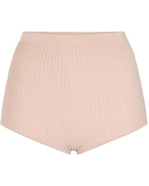 Elisabetta Franchi Knitted Mini Shorts - Natural