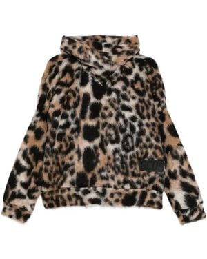 Gcds Hooded Animal-Print Jumper - Black