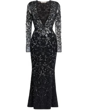 Roberto Cavalli Mosaic Embellished Fishtail Dress - Black