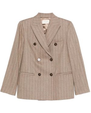 Incotex Blazer Met Krijtstreep - Naturel