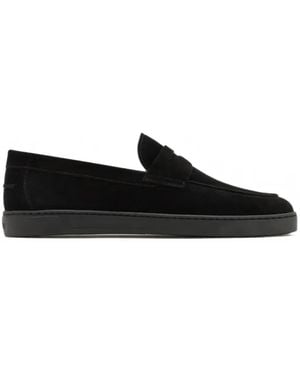 Magnanni Mocassins En Daim À Entaille Penny - Black