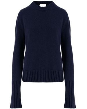 Sa Su Phi Crew-Neck Ribbed-Trim Sweater - Blue