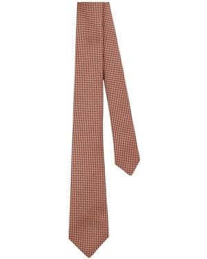 Kiton Cravate À Motif Géométrique - White