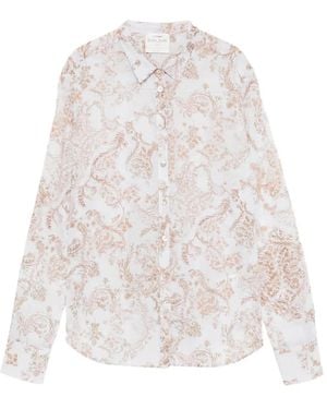 forte_forte Patterned Cotton Shirt - White