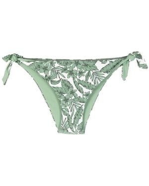 Twinset Leaf-Print Bikini Bottoms - Green